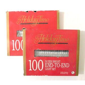 2 Holiday Time 100 Super Bright End-To-End Light Set 46 Feet Long Indoor/Outdoor